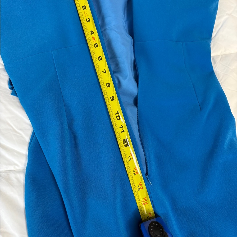 Halston Olivia Gown One Shoulder Peacock Azur Blue - Picture 12 of 15